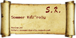 Sommer Károly névjegykártya