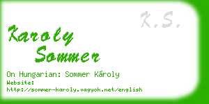 karoly sommer business card