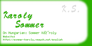 karoly sommer business card